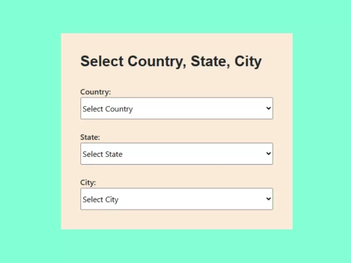 Create dynamic select country state and city