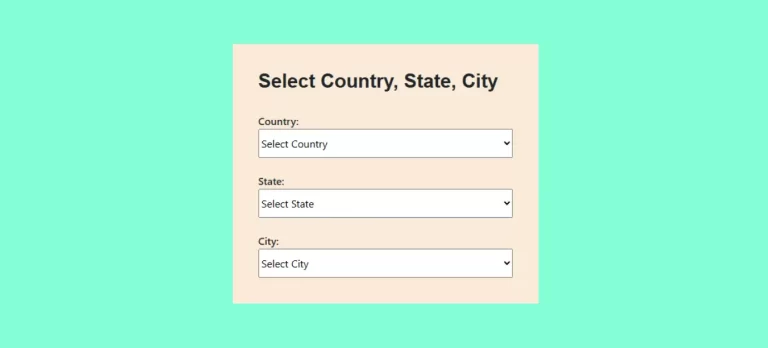 country state and city selector