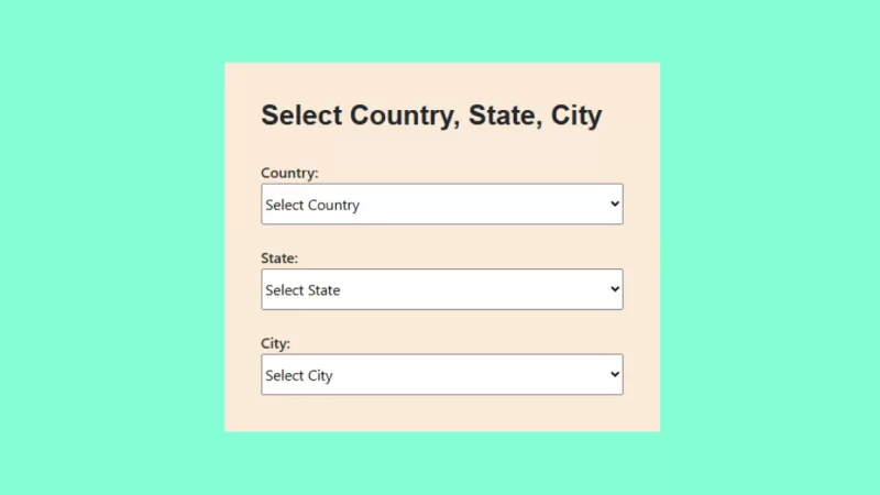 Create dynamic select country state and city