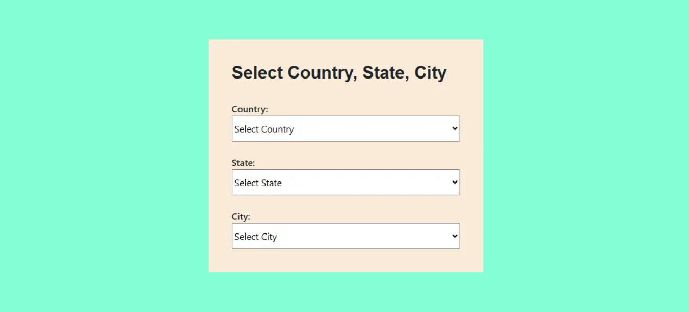 Create dynamic select country state and city