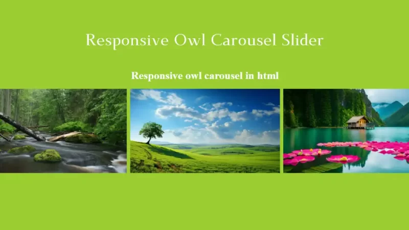 How to Create a Responsive Owl Carousel in HTML | Step-by-Step Guide