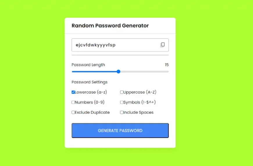 Random Password Generator in JavaScript