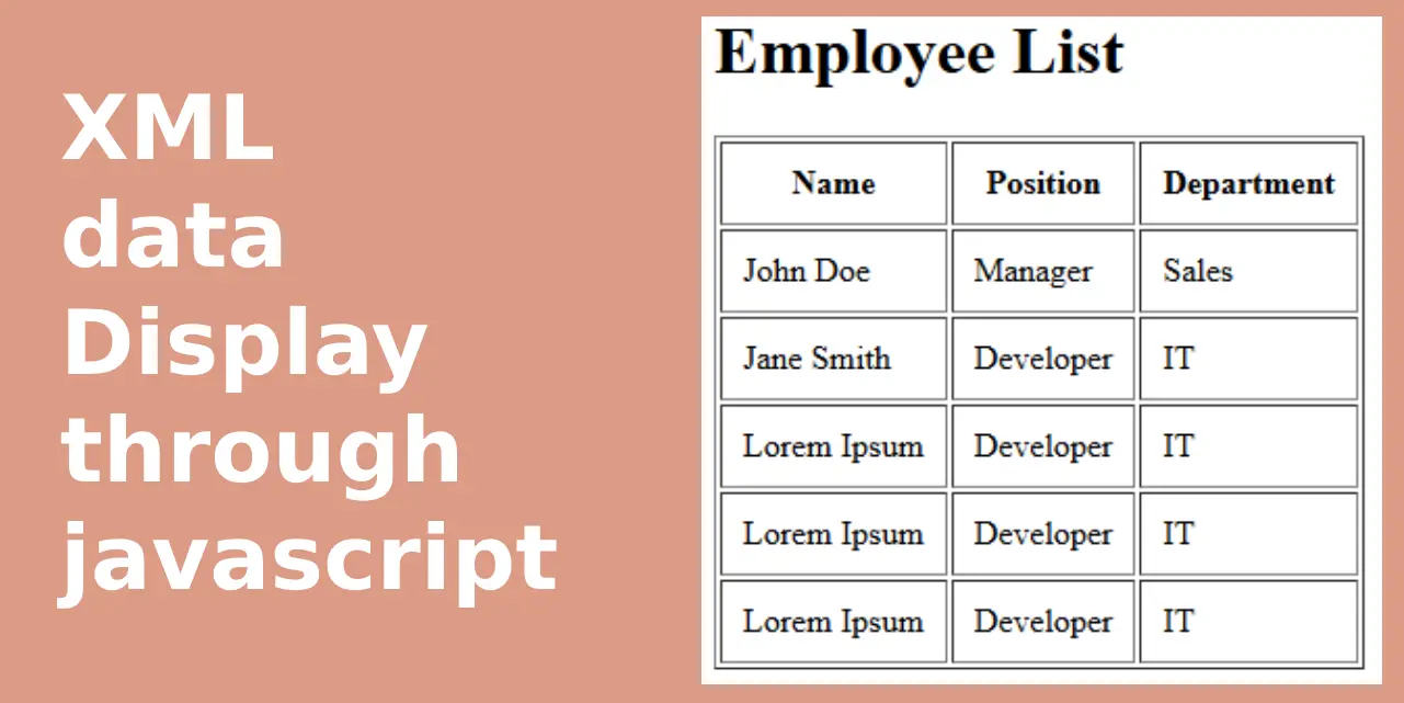 How to Display XML Data Using JavaScript ?